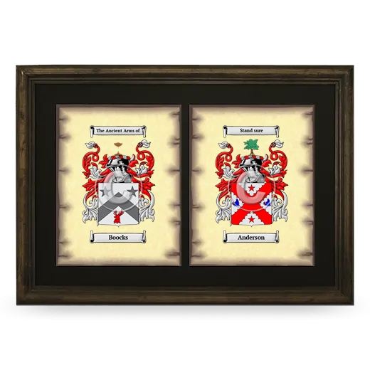 Double Coat of Arms Framed - Brown