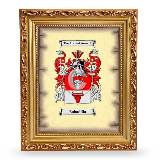 Bobadilla Coat of Arms Framed - Gold