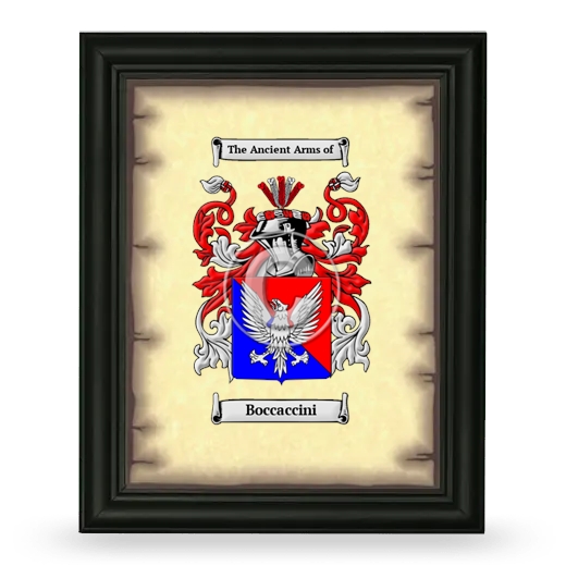 Boccaccini Coat of Arms Framed - Black