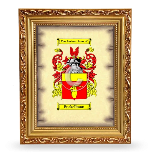 Buckellman Coat of Arms Framed - Gold