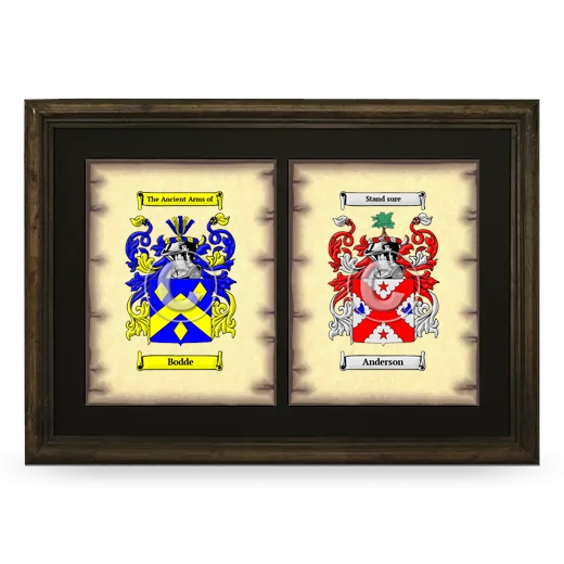 Double Coat of Arms Framed - Brown