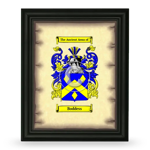 Boddess Coat of Arms Framed - Black