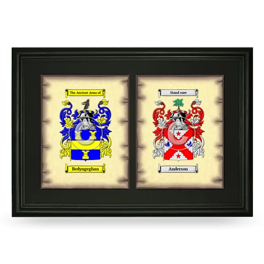 Double Coat of Arms Framed - Black