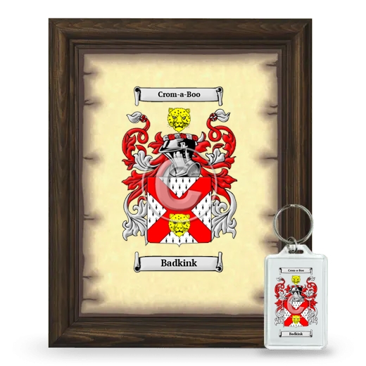 Badkink Framed Coat of Arms and Keychain - Brown