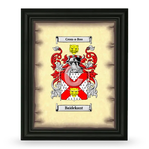 Baidekant Coat of Arms Framed - Black