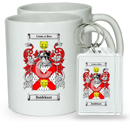 Baidekant Pair of Coffee Mugs and Pair of Keychains