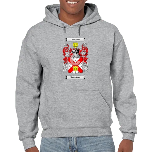 Battekant Grey Unisex Coat of Arms Hooded Sweatshirt