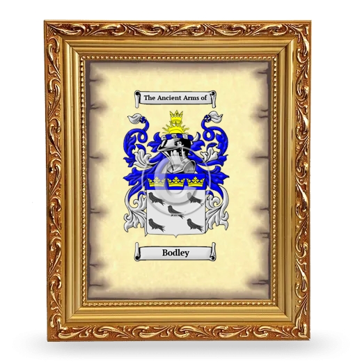 Bodley Coat of Arms Framed - Gold