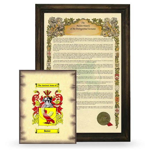Boter Framed History and Coat of Arms Print - Brown