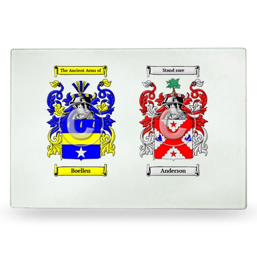 Double Coat of Arms Glass Cutting Board