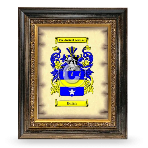 Bulen Coat of Arms Framed - Heirloom
