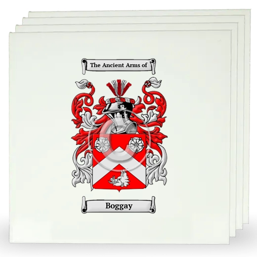 Boggay Set of Four Large Tiles with Coat of Arms