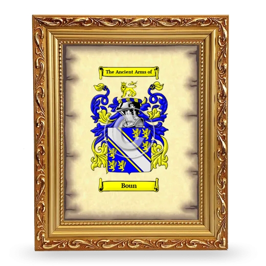 Boun Coat of Arms Framed - Gold