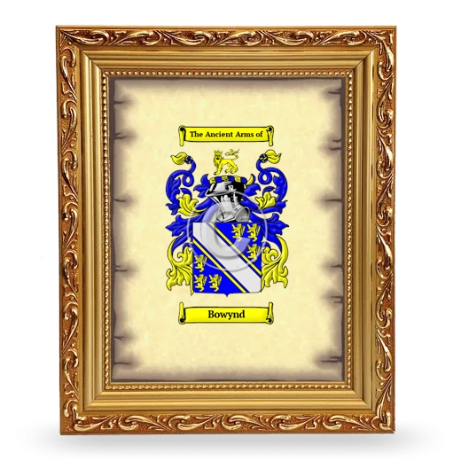 Bowynd Coat of Arms Framed - Gold