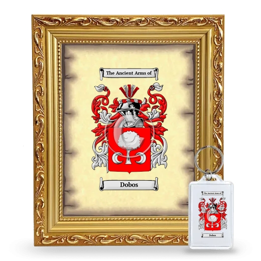 Dobos Framed Coat of Arms and Keychain - Gold