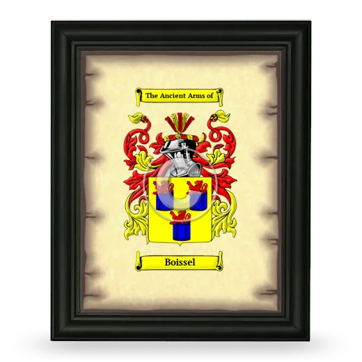 Boissel Coat of Arms Framed - Black