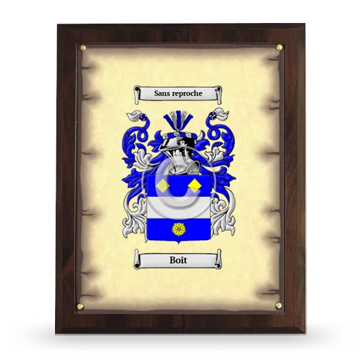 Boit Coat of Arms Plaque