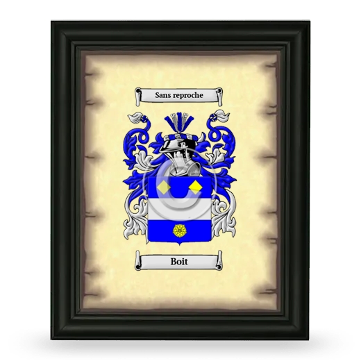 Boit Coat of Arms Framed - Black