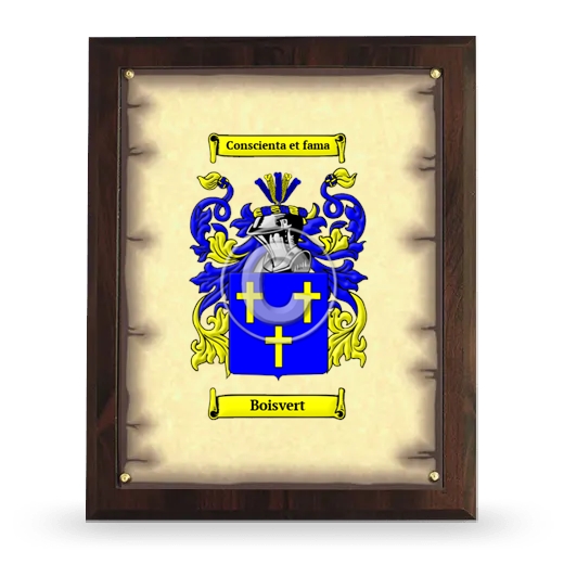 Boisvert Coat of Arms Plaque