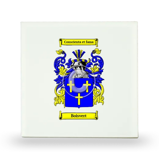 Boisvert Small Ceramic Tile with Coat of Arms