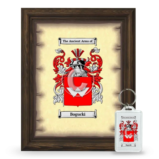 Bogucki Framed Coat of Arms and Keychain - Brown