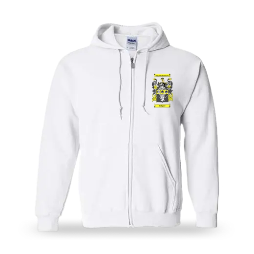 Bolgare Unisex Coat of Arms Zip Sweatshirt - White