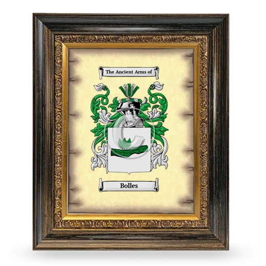 Bolles Coat of Arms Framed - Heirloom