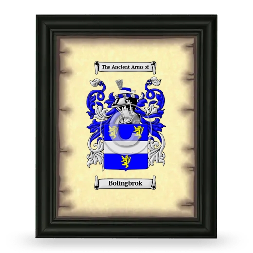 Bolingbrok Coat of Arms Framed - Black