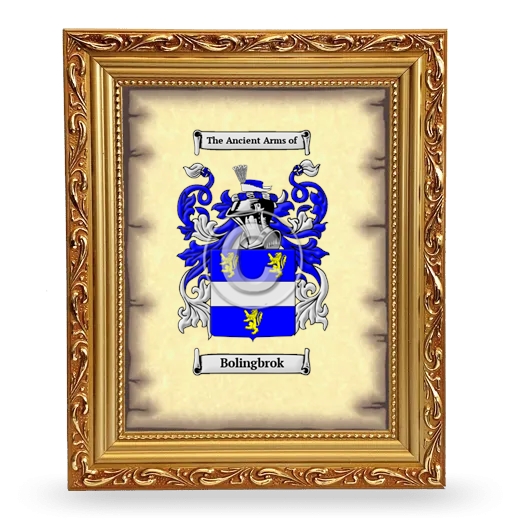 Bolingbrok Coat of Arms Framed - Gold