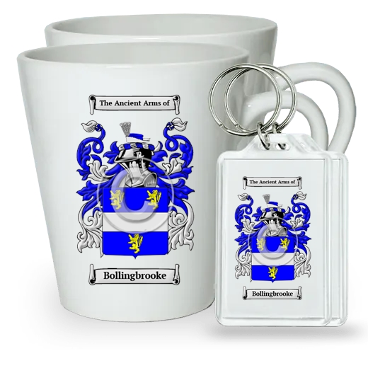 Bollingbrooke Pair of Latte Mugs and Pair of Keychains