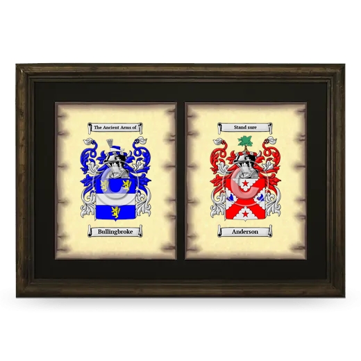 Double Coat of Arms Framed - Brown