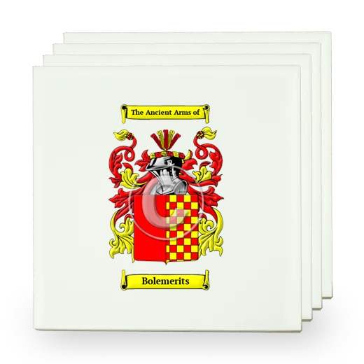 Bolemerits Set of Four Small Tiles with Coat of Arms