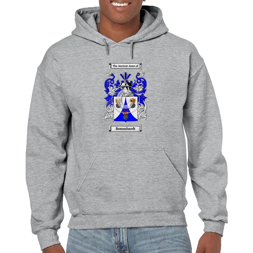 Bommhardt Grey Unisex Coat of Arms Hooded Sweatshirt