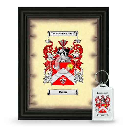 Boun Framed Coat of Arms and Keychain - Black