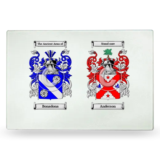 Double Coat of Arms Glass Cutting Board