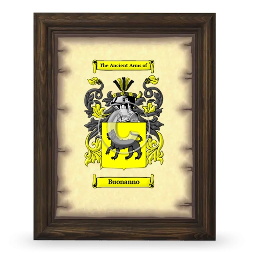 Buonanno Coat of Arms Framed - Brown