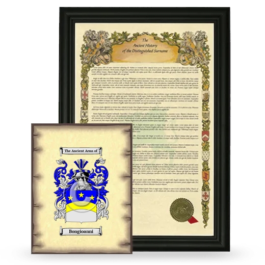 Bongioanni Framed History and Coat of Arms Print - Black