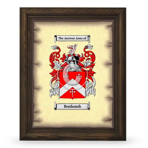 Bonhomb Coat of Arms Framed - Brown