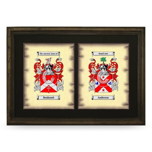 Double Coat of Arms Framed - Brown