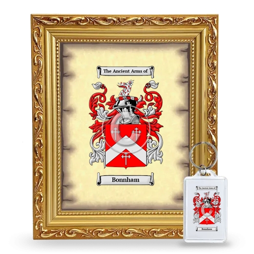 Bonnham Framed Coat of Arms and Keychain - Gold