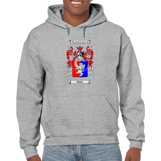 Bönin Grey Unisex Coat of Arms Hooded Sweatshirt