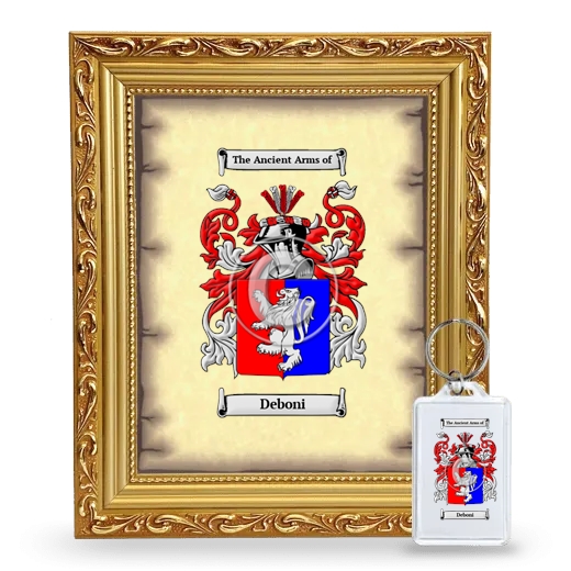 Deboni Framed Coat of Arms and Keychain - Gold
