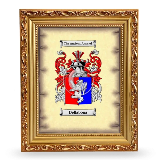 Dellabona Coat of Arms Framed - Gold