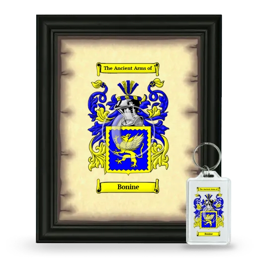 Bonine Framed Coat of Arms and Keychain - Black