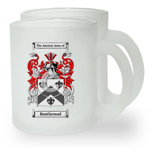 Bonthreand Pair of Frosted Glass Mugs