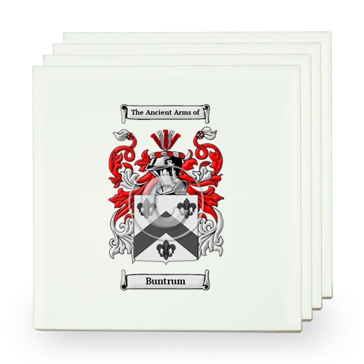 Buntrum Set of Four Small Tiles with Coat of Arms