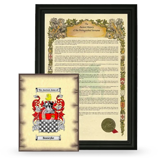 Bonwyke Framed History and Coat of Arms Print - Black