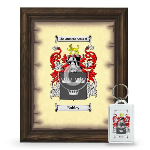 Bobley Framed Coat of Arms and Keychain - Brown