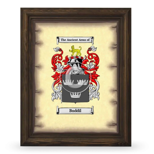 Buddil Coat of Arms Framed - Brown