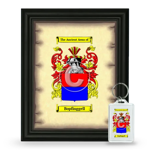 Bopfinggell Framed Coat of Arms and Keychain - Black